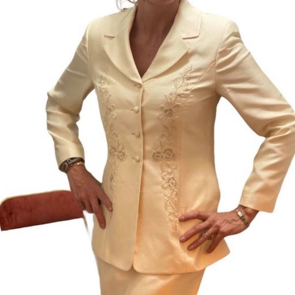 Vintage Albert Nipon Silk Evening Suit 2 Piece - Picture 2 of 13